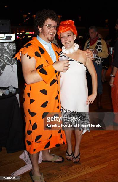 Alex Tuck, dressed as Fred Flintstone, and Gillian Gelder, dressed as Wilma Flintstone. Staff photo
