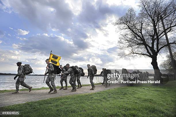 Friday, April 23, 2010 -- USM Army ROTC cadets conducted their annual 3. 5 mile ruck march around Portland's Back Cove.