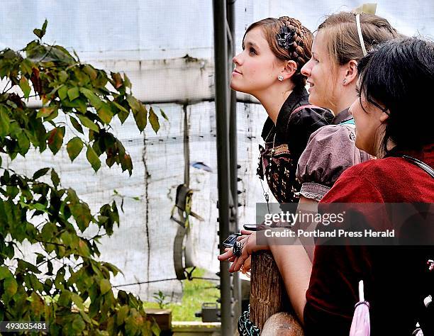 On Saturday, August 03, 2013 a group of friends dressed in elaborate Japanese street fashions, calling themselves Maine Lolitas, visited the York...