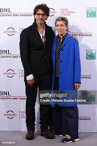 Joel Coen and Frances McDormand attend a photocall during the 10th Rome Film Fest on October 16, 2015 in Rome, Italy.