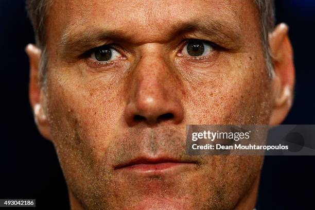 Marco van Basten assistant manager of the Netherlands looks on prior to the Group A, UEFA EURO 2016 qualifying match between Netherlands and Czech...