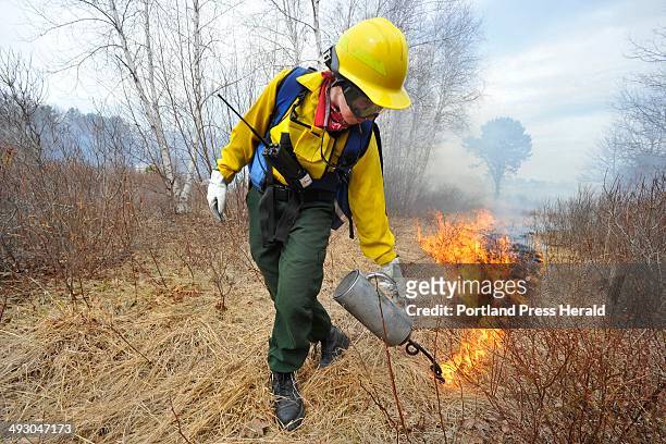 Tuesday, April 16, 2013 -- A team of U.S. Fish and Wildlife workers led by John Meister, the fire management specialist for New England, conducted a...