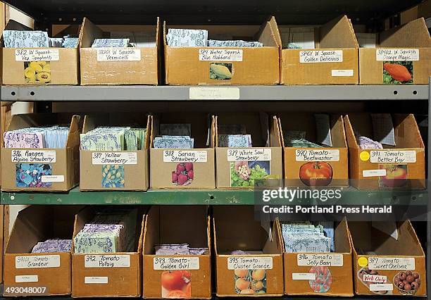 Thursday, April 19, 2012. These are just some of the 1100 vegetable and flower seeds sold by Pinetree Garden Seeds in New Gloucester.