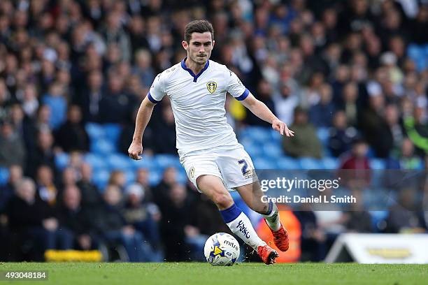 Lewis Cook of Leeds United FC controls the ball during the Sky Bet Championship match between Leeds United and Brighton & Hove Albion at Elland Road...