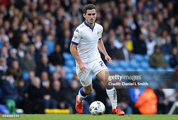 Lewis Cook of Leeds United FC controls the ball during the Sky Bet Championship match between Leeds United and Brighton & Hove Albion at Elland Road...