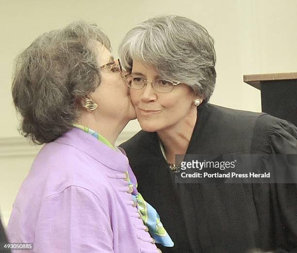 Thursday, May 3, 2012 -- An Investiture ceremony for U.S. District Judge Nancy Torresen at Portland's Federal Courthouse. Judge Nancy Torresen gets a...