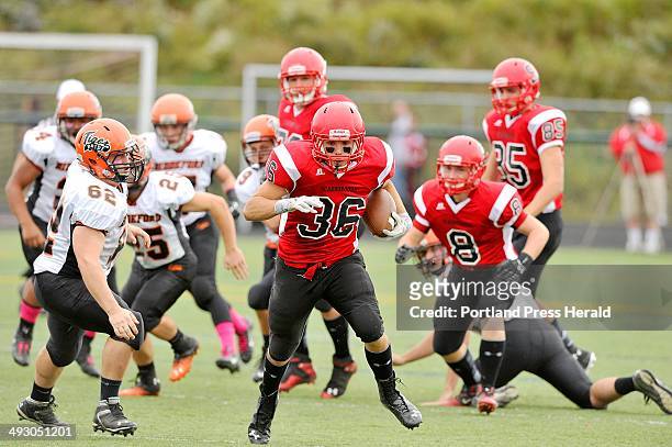 October 5, 2013ë¦?Scarborough vs. Biddeford football game played at Scarborough. Scarborough opened the game with several big plays, including this...