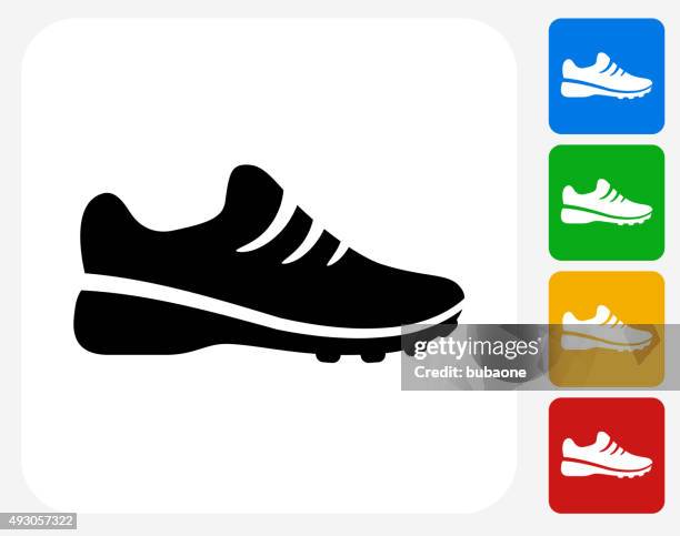 stockillustraties, clipart, cartoons en iconen met sneakers icon flat graphic design - sportschoen