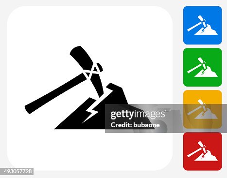 Pickaxe Mining Icon Flat Graphic Design Pickaxe Mining Icon Flat Graphic Design