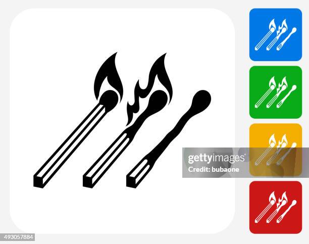 matches icon flat graphic design - match flame stock illustrations