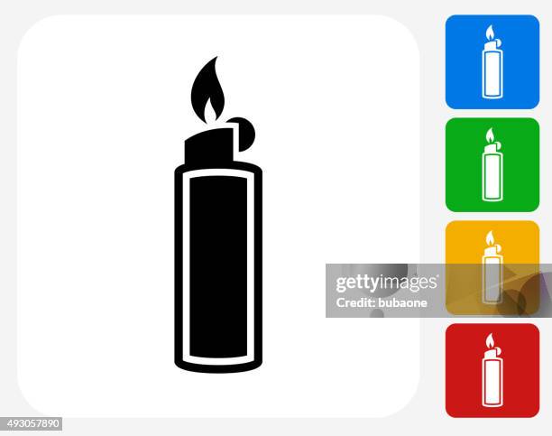 lighter icon flat graphic design - lighter flame stock illustrations
