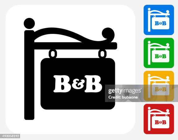 store sign icon flat graphic design - inn stock illustrations