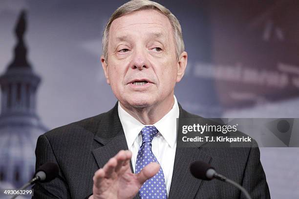 Sen. Richard Durbin speaks at a press conference to urge the House to enact immigration reform at the U.S. Capitol on May 22, 2014 in Washington, DC....