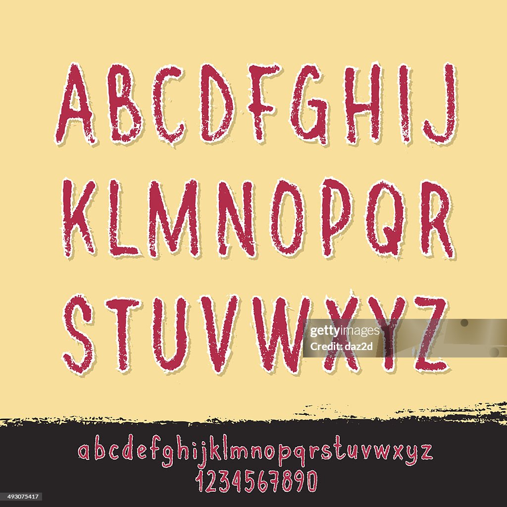 Red Grunge Letters And Numbers High-Res Vector Graphic - Getty Images