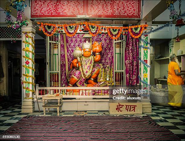 temple dedicated to hindu god hanuman - monkey god stock pictures, royalty-free photos & images