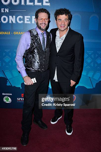 Michael Giacchino and Ludovic Bource attend the 'Ratatouille Cine Concert' Photocall at Le Grand Rex on October 17, 2015 in Paris, France.