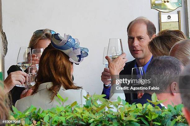Prince Edward, Earl of Wessex is seen at lunch on October 17, 2015 in Rome, Italy.