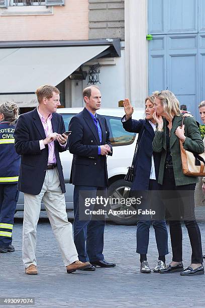 Prince Edward, Earl of Wessex is seen at lunch on October 17, 2015 in Rome, Italy.