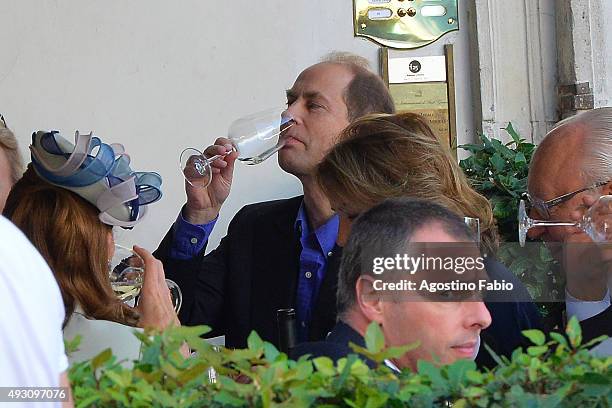 Prince Edward, Earl of Wessex is seen at lunch on October 17, 2015 in Rome, Italy.