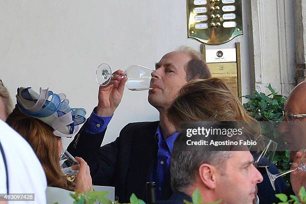 Prince Edward, Earl of Wessex is seen at lunch on October 17, 2015 in Rome, Italy.