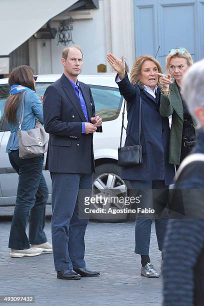 Prince Edward, Earl of Wessex is seen at lunch on October 17, 2015 in Rome, Italy.