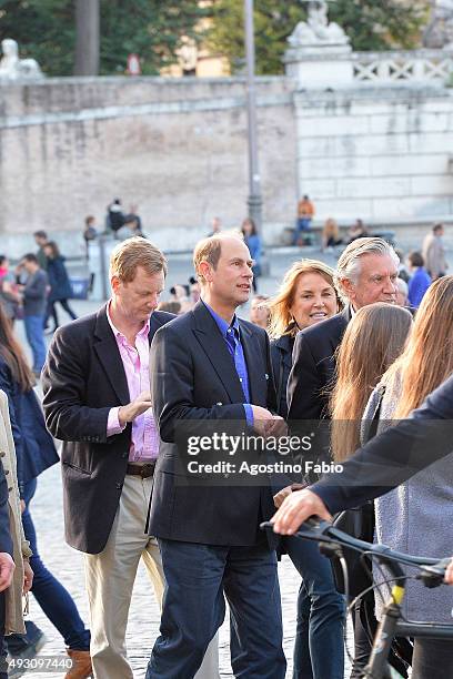 Prince Edward, Earl of Wessex is seen at lunch on October 17, 2015 in Rome, Italy.