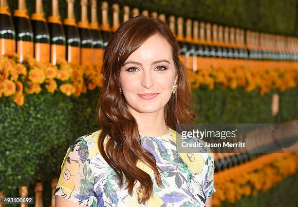 Actress Ahna O'Reilly attends the Sixth-Annual Veuve Clicquot Polo Classic at Will Rogers State Historic Park on October 17, 2015 in Pacific...