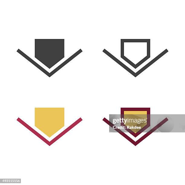 illustrations, cliparts, dessins animés et icônes de icône de baseball home plate - home base sports