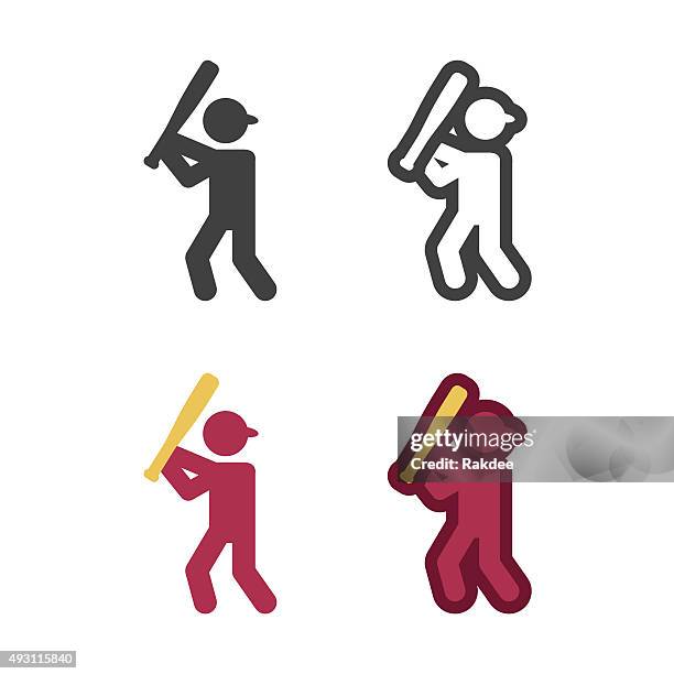 baseball athlete icon - home run icon stock illustrations