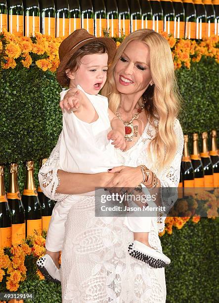 Kaius Jagger Berman and Rachel Zoe attend the Sixth-Annual Veuve Clicquot Polo Classic at Will Rogers State Historic Park on October 17, 2015 in...