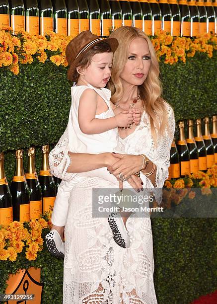 Kaius Jagger Berman and Rachel Zoe attend the Sixth-Annual Veuve Clicquot Polo Classic at Will Rogers State Historic Park on October 17, 2015 in...