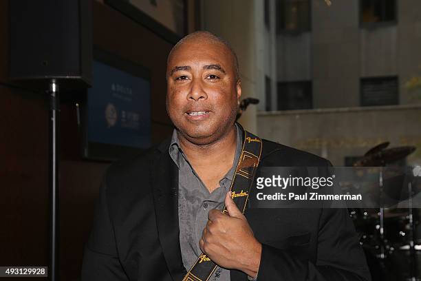 Former baseball player Bernie Williams attends Delta Air Lines Presents New York Yankees Pinstripe Brunch Hosted By Josh Capon during Food Network &...