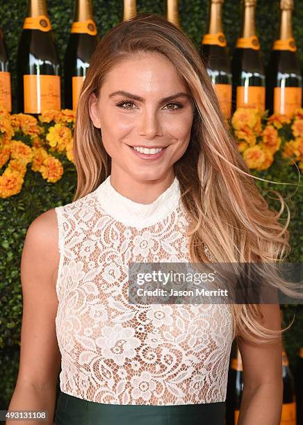 Actress Nina Senicar attends the Sixth-Annual Veuve Clicquot Polo Classic at Will Rogers State Historic Park on October 17, 2015 in Pacific...