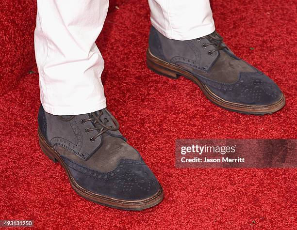 Actor Jay Ellis, shoe detail, attends the Sixth-Annual Veuve Clicquot Polo Classic at Will Rogers State Historic Park on October 17, 2015 in Pacific...