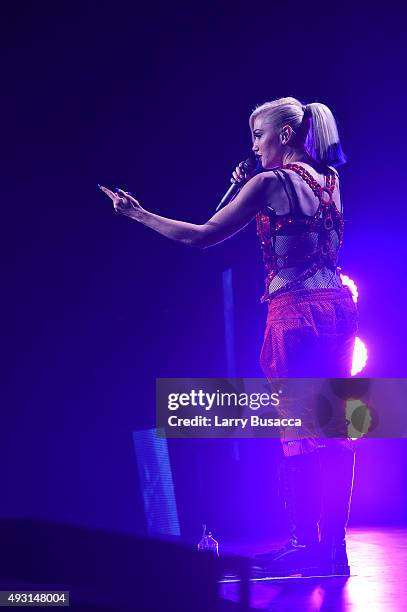Gwen Stefani performs in a concert presented by MasterCard exclusively for its cardmembers at Hammerstein Ballroom at the Manhattan Center on October...
