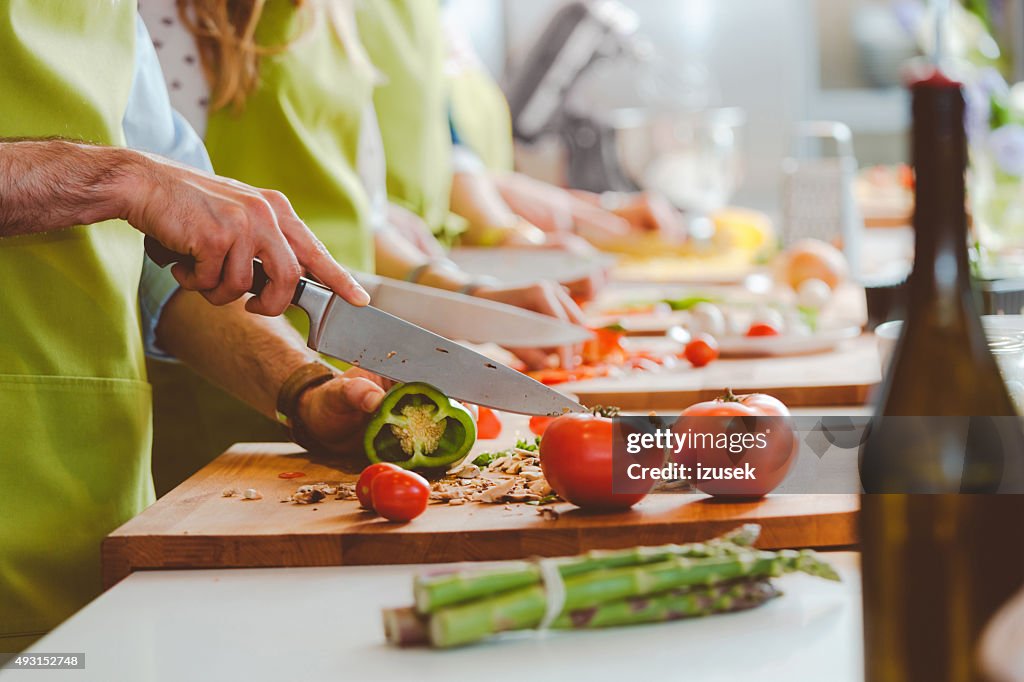 People taking part in cooking class