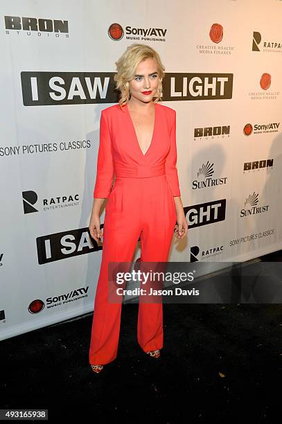 Actress Maddie Hasson arrives at the "I Saw The Light" Nashville Premier at The Belcourt Theatre on October 17, 2015 in Nashville, Tennessee.