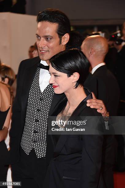 Director Asia Argento and Gabriel Garko attend the "Misunderstood" premiere during the 67th Annual Cannes Film Festival on May 22, 2014 in Cannes,...