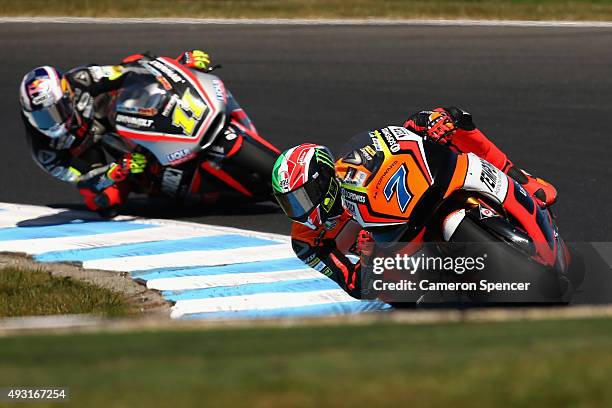 Lorenzo Baldassarri of Italy and Forward Racing rides during the Moto2 race during the 2015 MotoGP of Australia at Phillip Island Grand Prix Circuit...