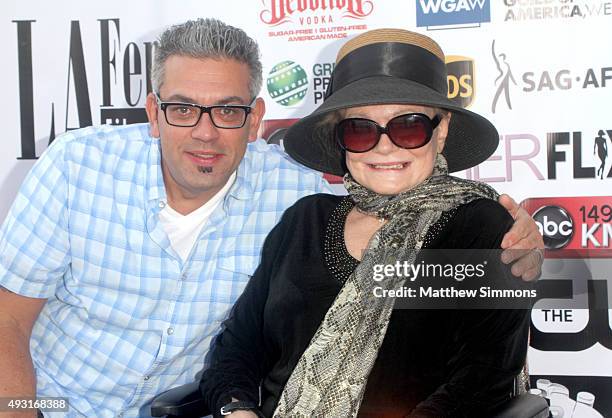 Producer Nestor Rodriguez and actressValerie Perrine attend a screening of "Silver Skies" during the 11th annual LA Femme International Film Festival...