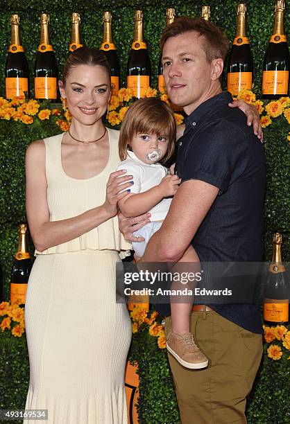 Actress Jaime King, her son James Knight Newman and husband Kyle Newman arrive at the Sixth-Annual Veuve Clicquot Polo Classic, Los Angeles at Will...