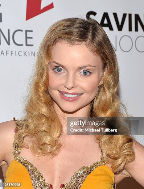 Actress Izabella Miko attends the 4th Annual Saving Innocence Gala to combat child sex trafficking at SLS Hotel on October 17, 2015 in Beverly Hills,...