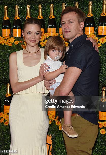 Actress Jaime King, her son James Knight Newman and husband Kyle Newman arrive at the Sixth-Annual Veuve Clicquot Polo Classic, Los Angeles at Will...