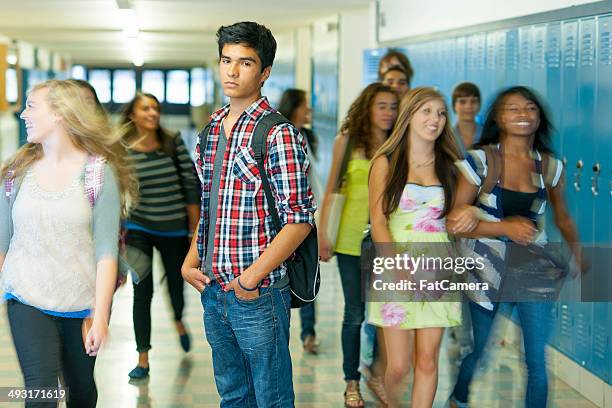 high school - depressed teenager foto e immagini stock