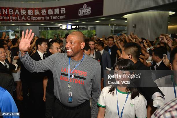 Doc Rivers of Los Angeles Clippers visits the headquarter of Tencent Group the day before the match between Los Angeles Clippers and Charlotte...