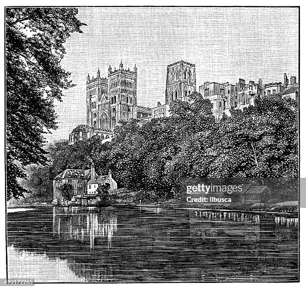 stockillustraties, clipart, cartoons en iconen met antique illustration of durham cathedral - edward-lambton-7th-earl-of-durham