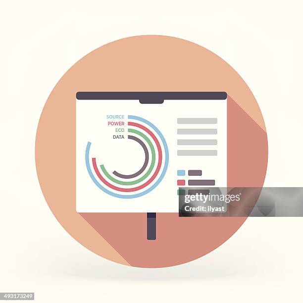 flat presentation board icon - flip chart paper stock illustrations