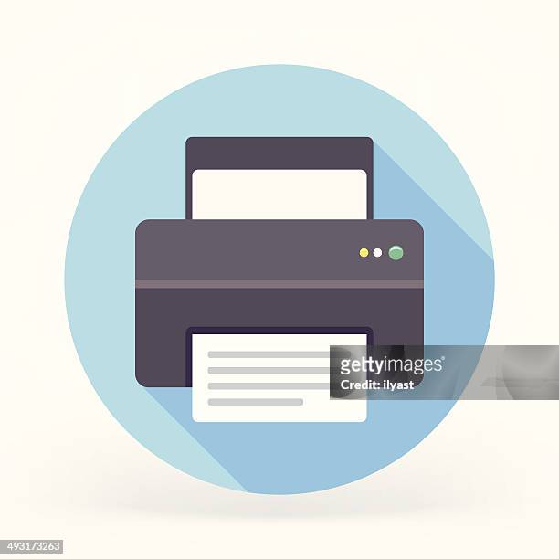 ilustrações de stock, clip art, desenhos animados e ícones de plana ícone da impressora - impressora de computador
