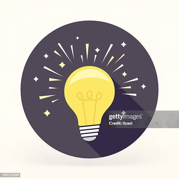 stockillustraties, clipart, cartoons en iconen met flat idea icon - led-lampje