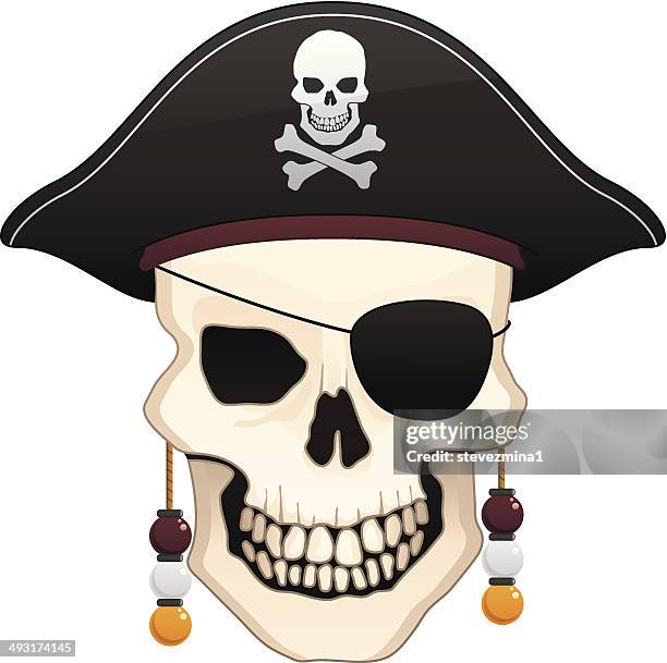 ilustraciones, imágenes clip art, dibujos animados e iconos de stock de pirate cráneo - medical eye patch